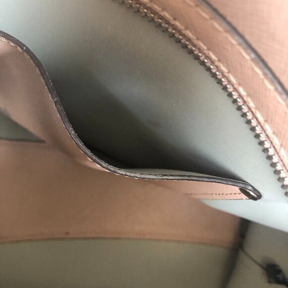 MK MICHAEL KORS Walsh Saffiano Leather Tote Fawn Silver Hardware 11.8"x 11"x 4” - Picture 15 of 16